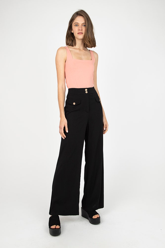 PANTALON PALAZZO LIVIANO LOOK LINO