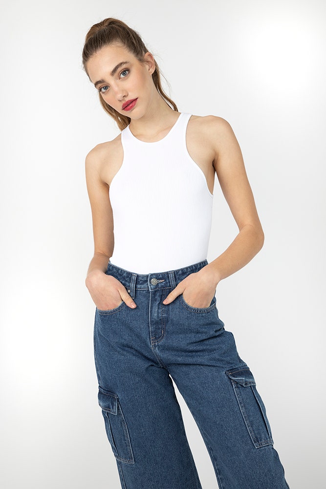 JEANS WIDE LEG BOLSILLO CARGO