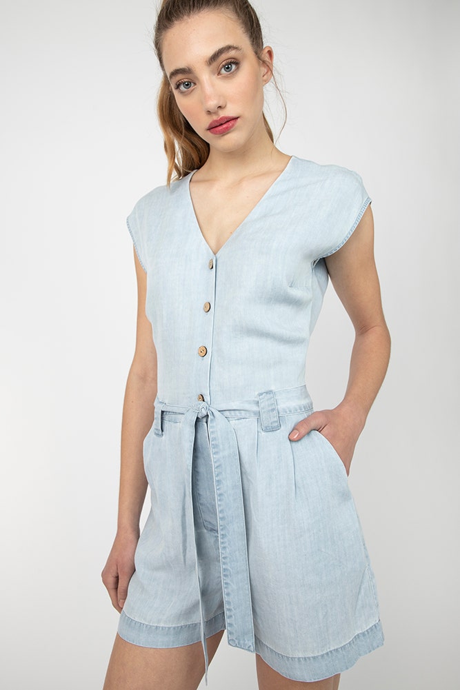 ENTERITO TENCEL DENIM CON LAZO