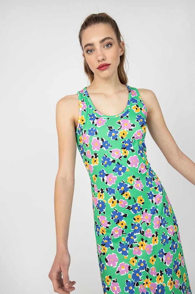 VESTIDO RIB SIN MANGAS ESTAMPADO