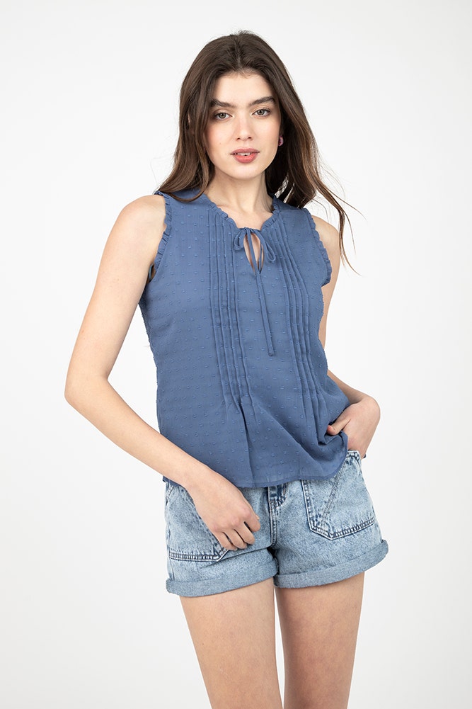BLUSA PLUMETI LAZO ESCOTE