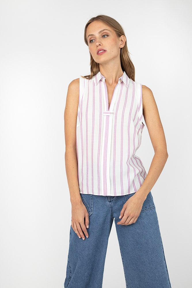 BLUSA LISTADA CON DETALLE LUREX