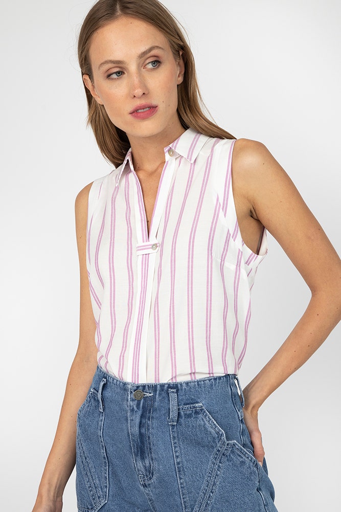 BLUSA LISTADA CON DETALLE LUREX