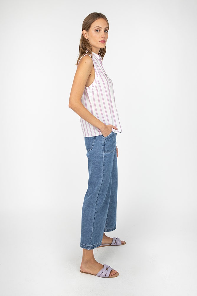 BLUSA LISTADA CON DETALLE LUREX